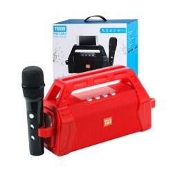 T&G Portable Karaoke Wireless Speaker TG-538 with Microphone Red T&G Portable Karaoke Wireless Speaker TG-538 with Microphone Red